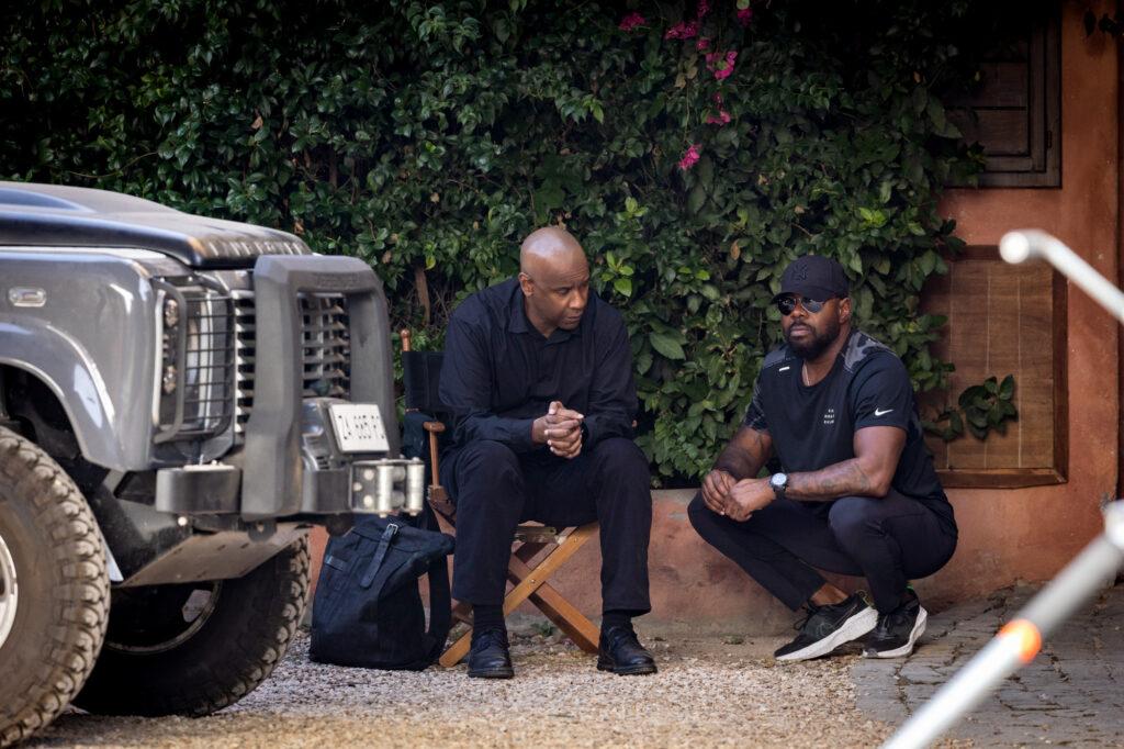 Denzel Washington und Regisseur Antoine Fuqua am Set von Columbia Pictures THE EQUALIZER 3 in Italien.  Foto: Stefano Montesi